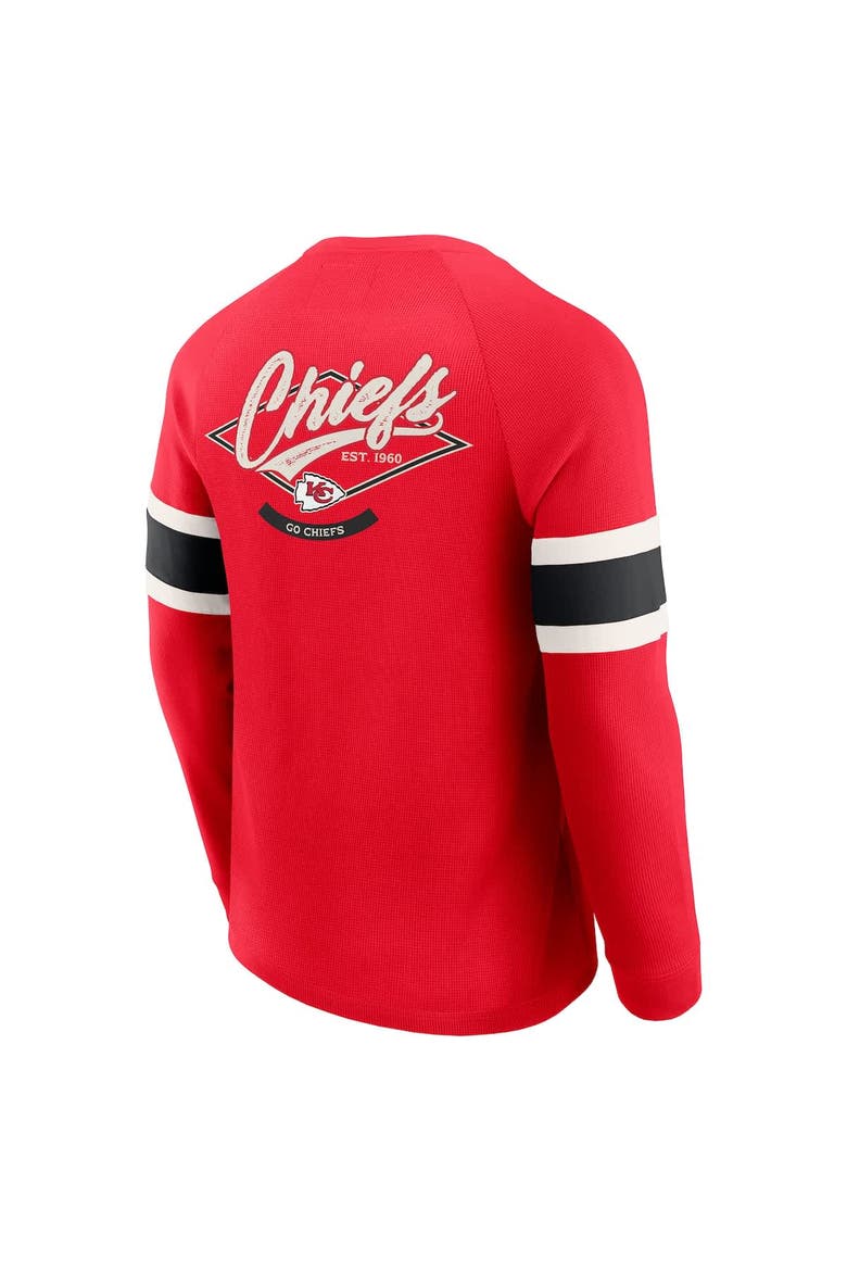 Men's Darius Rucker Collection by Fanatics Red Kansas City Chiefs Waffle-Knit Raglan Long Sleeve Henley T-Shirt, Alternate, color, Red