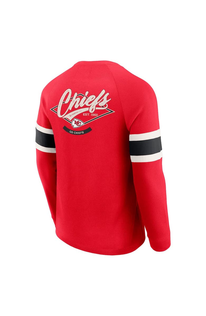 Darius Rucker Collection by Fanatics Men's Darius Rucker Collection by Fanatics Red Kansas City Chiefs Waffle-Knit Raglan Long Sleeve Henley T-Shirt, Alternate, color, Red