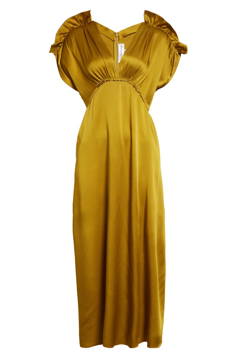 Victoria Beckham Ruffle Shoulder Satin Dress, Alternate, color,