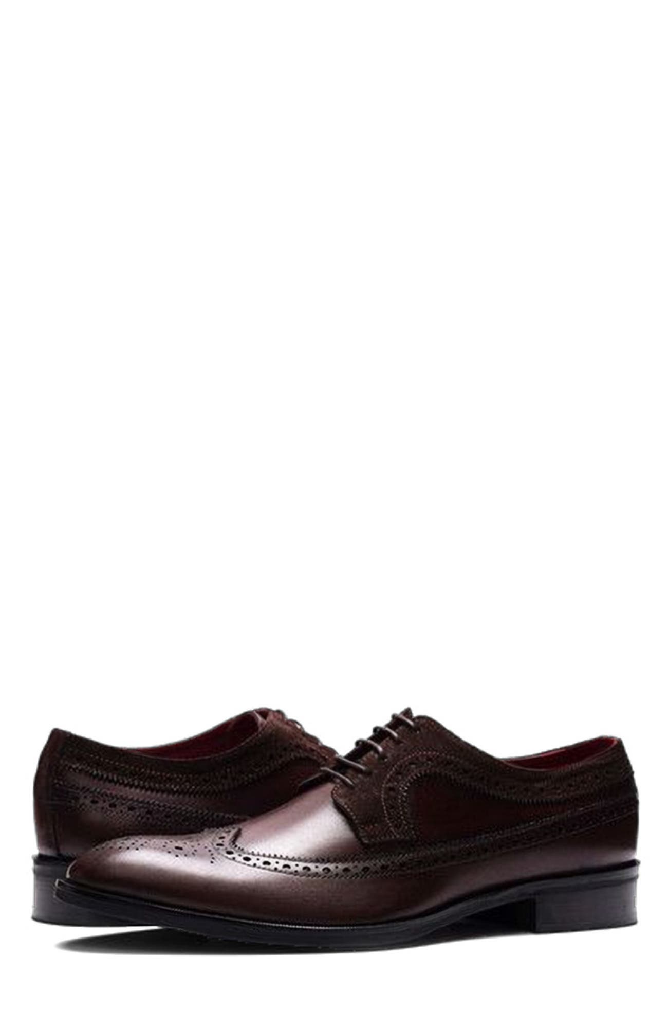 Felix Wingtip, Alternate, color, Brown Leather