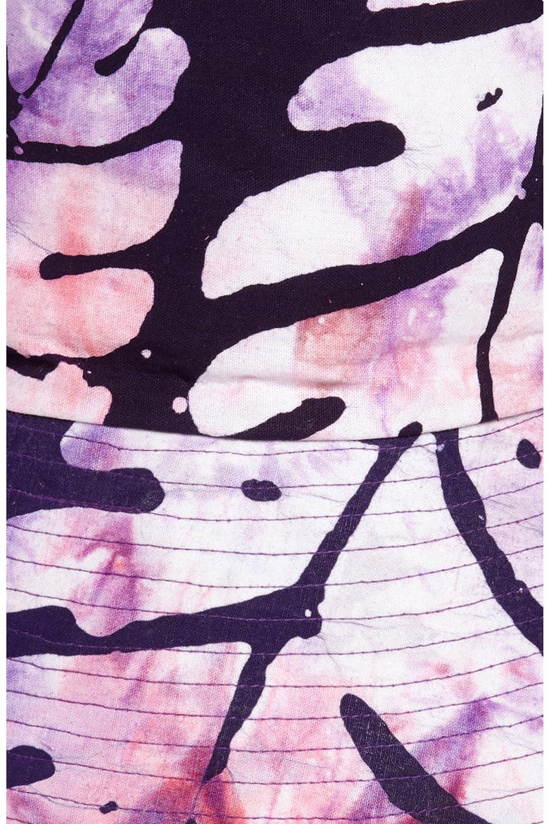 Batik Bucket Hat, Alternate, color, VIOLET WHITE BIG LEAF