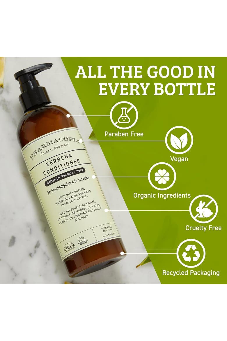 Verbena Shower Trio Bundle - Shampoo, Conditioner, Body Wash, Alternate, color, White