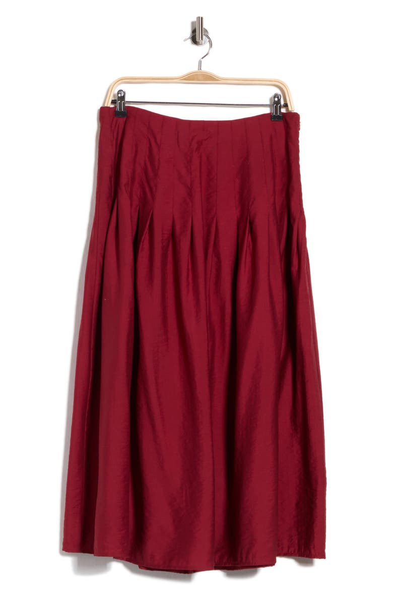 Pleated Midi Skirt, Alternate, color, CAYENNE