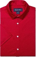 Mizzen+Main Haylard Trim Fit Red Hot Dot Short Sleeve Button-Up Shirt
