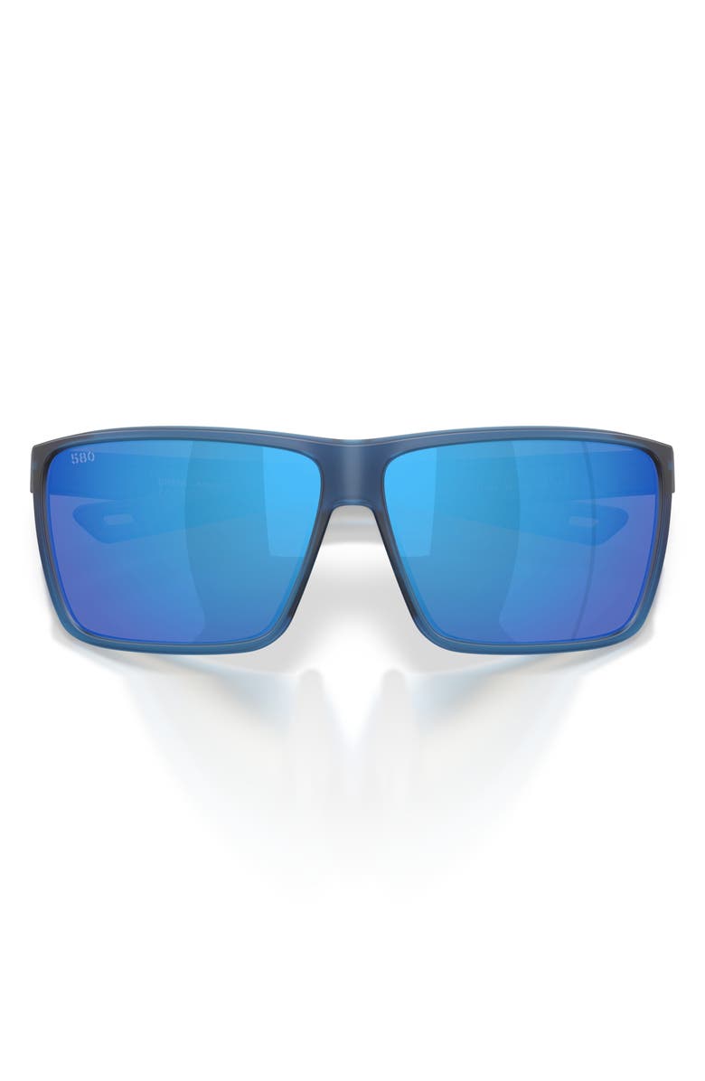 Costa Del Mar Rincon II 64mm Mirrored Polarized Oversize Rectangular Sunglasses, Alternate, color,