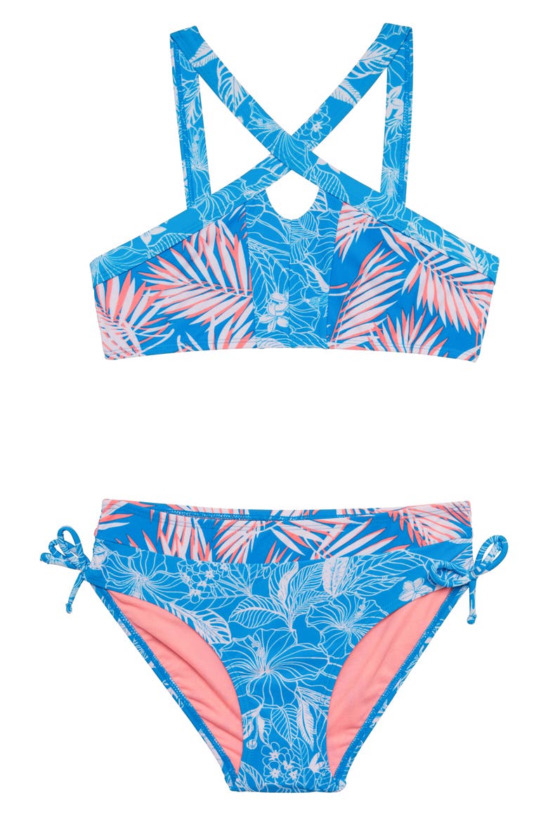 Cruise Along Two-Piece Swimsuit, Main, color, BLUE/ WHITE