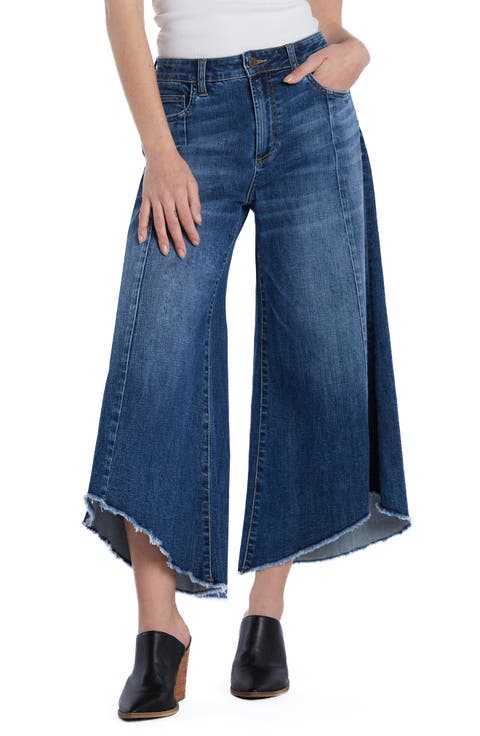 High Waist Crop Gaucho Jeans