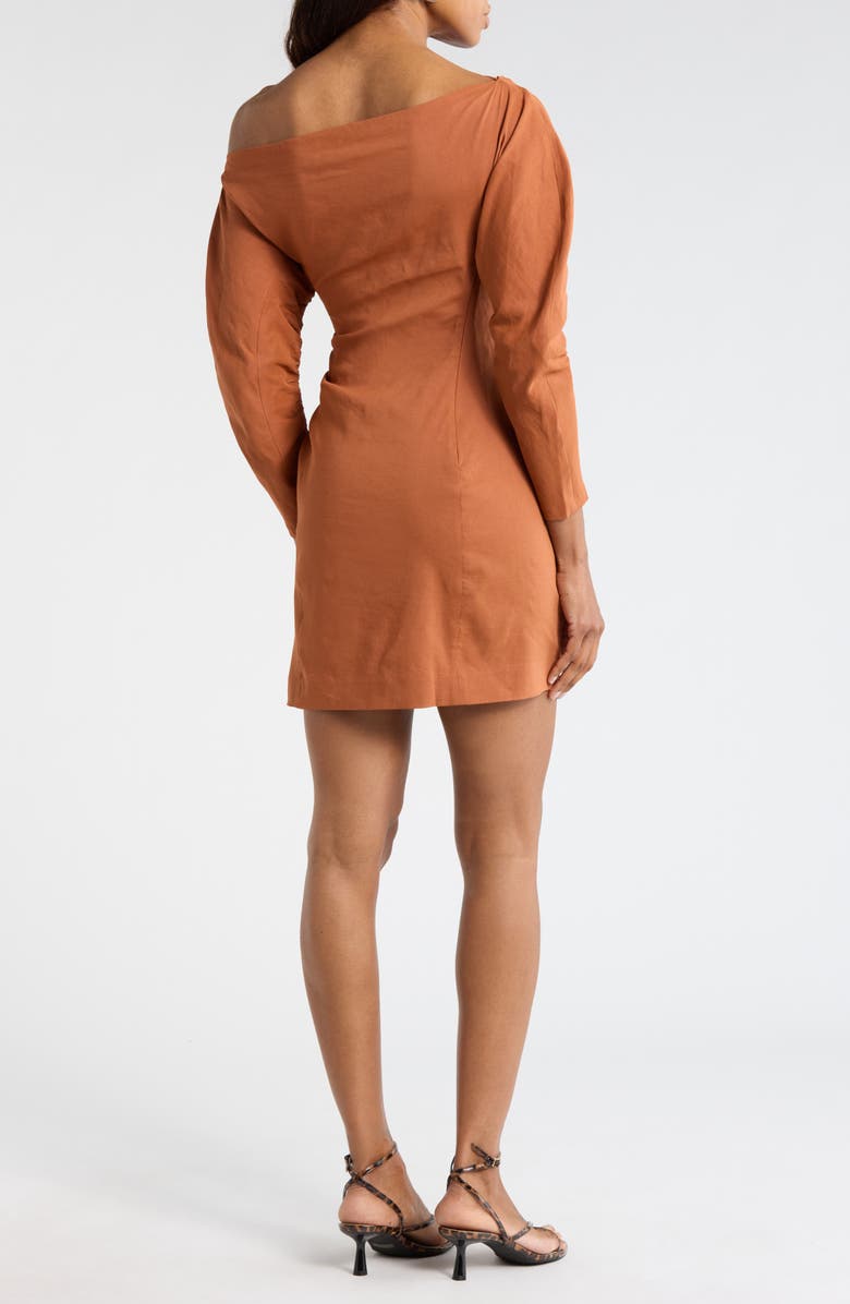 A.L.C. Sona Long Sleeve One-Shoulder Dress, Alternate, color, Red Rock