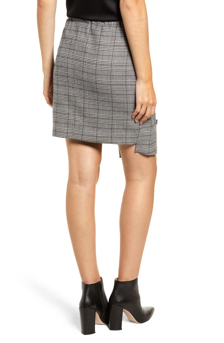 CHRISELLE LIM COLLECTION Chriselle Lim Bianca Houndstooth Button Front Skirt, Alternate, color, 
