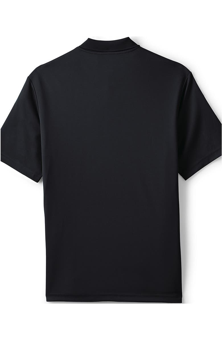 Lands' End Short Sleeve Solid Active Polo Shirt, Alternate, color, Black
