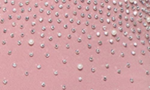 Marina Crystal Embellished & Faux Pearl Gown In Pink