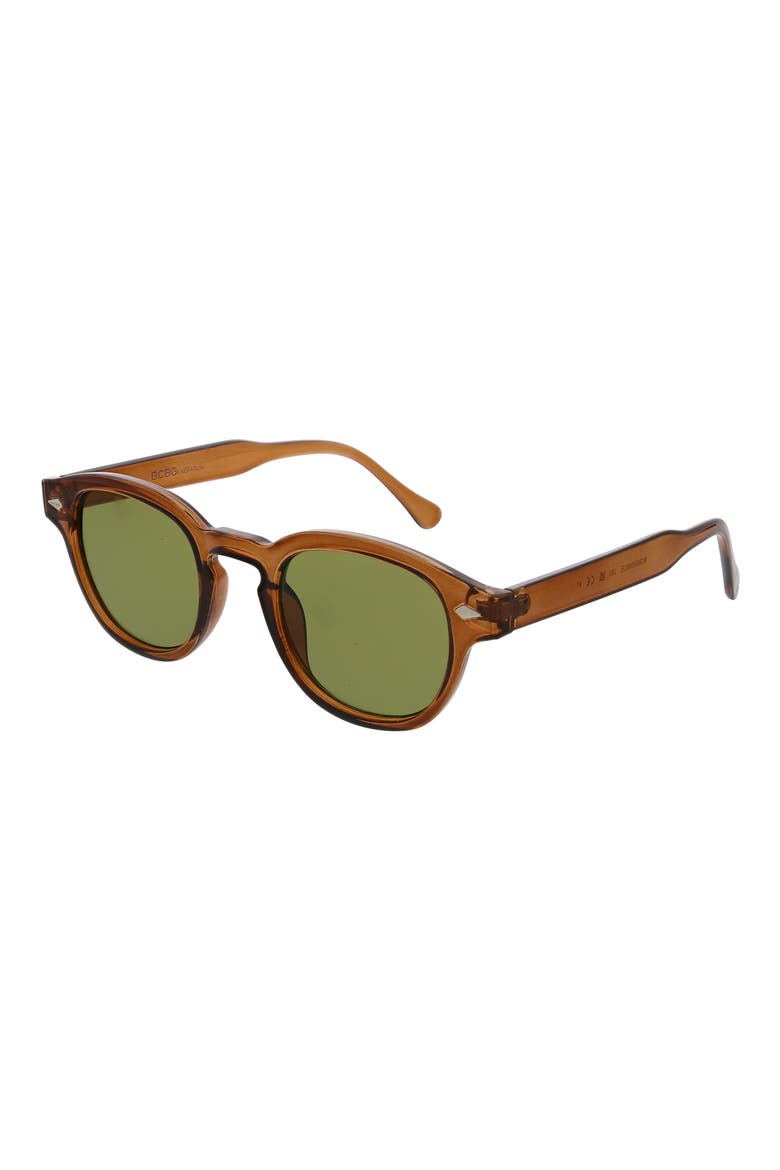 Gender Inclusive 47mm Gradient Rounded Wayfarer Sunglasses, Alternate, color, CRYSTAL BROWN LIGHT GOLD METAL
