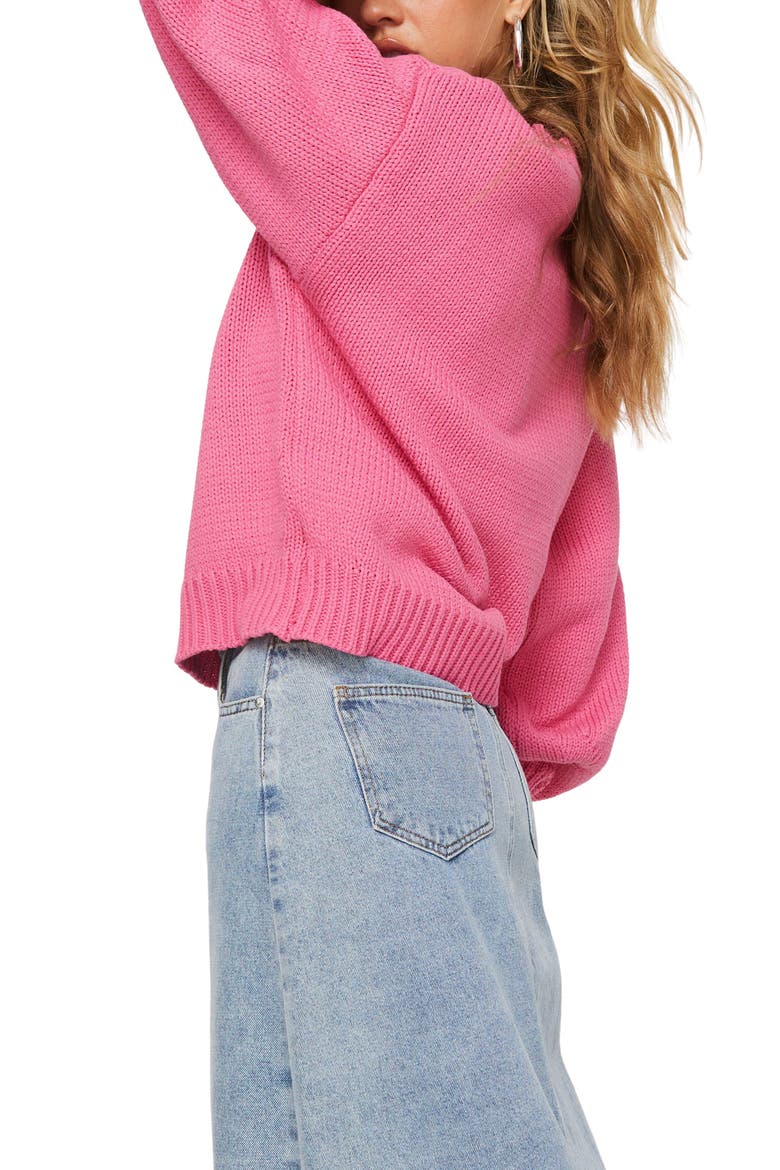 Harmony Balloon Sleeve Sweater, Alternate, color, PINK