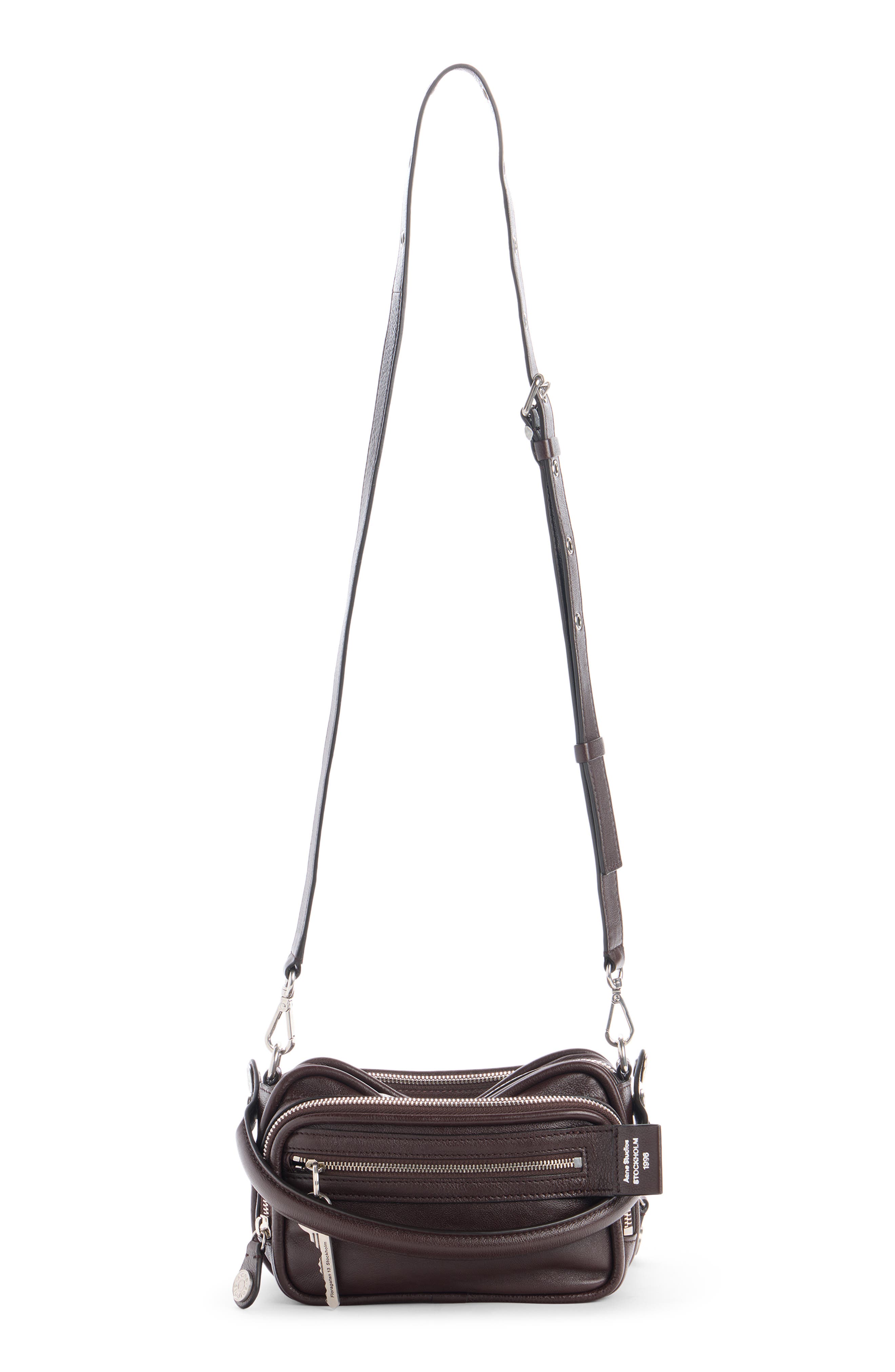 Camero Kit Leather Handbag, Alternate, color, CHOCOLATE BROWN