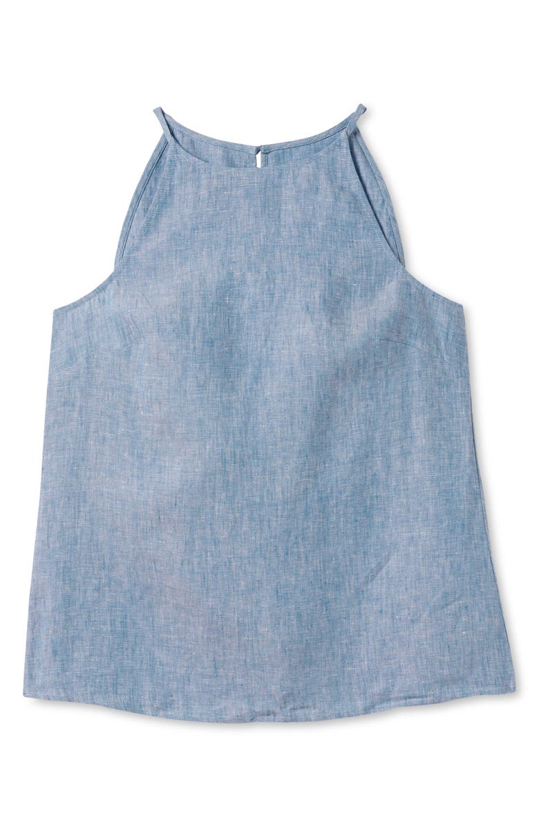 Boden Halter Neck Linen Tank Top, Alternate, color, 