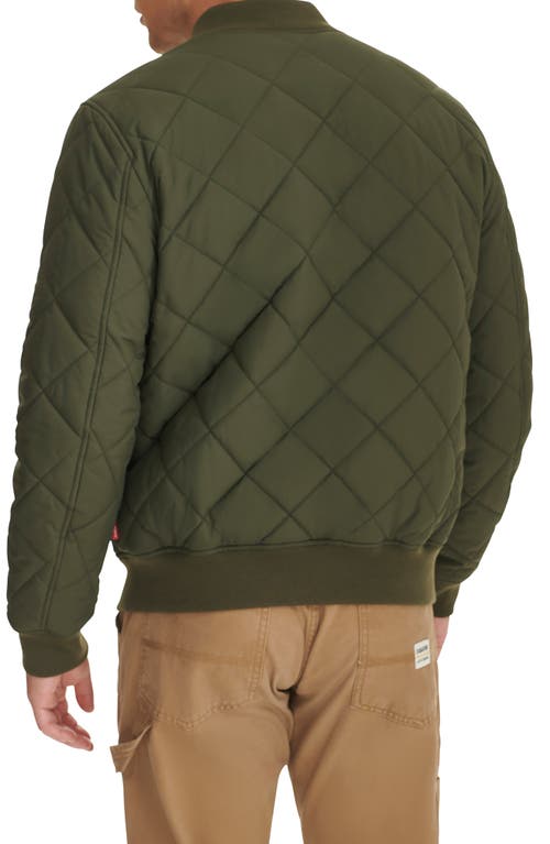 Levi's Quilted Bomber Jacket In Green