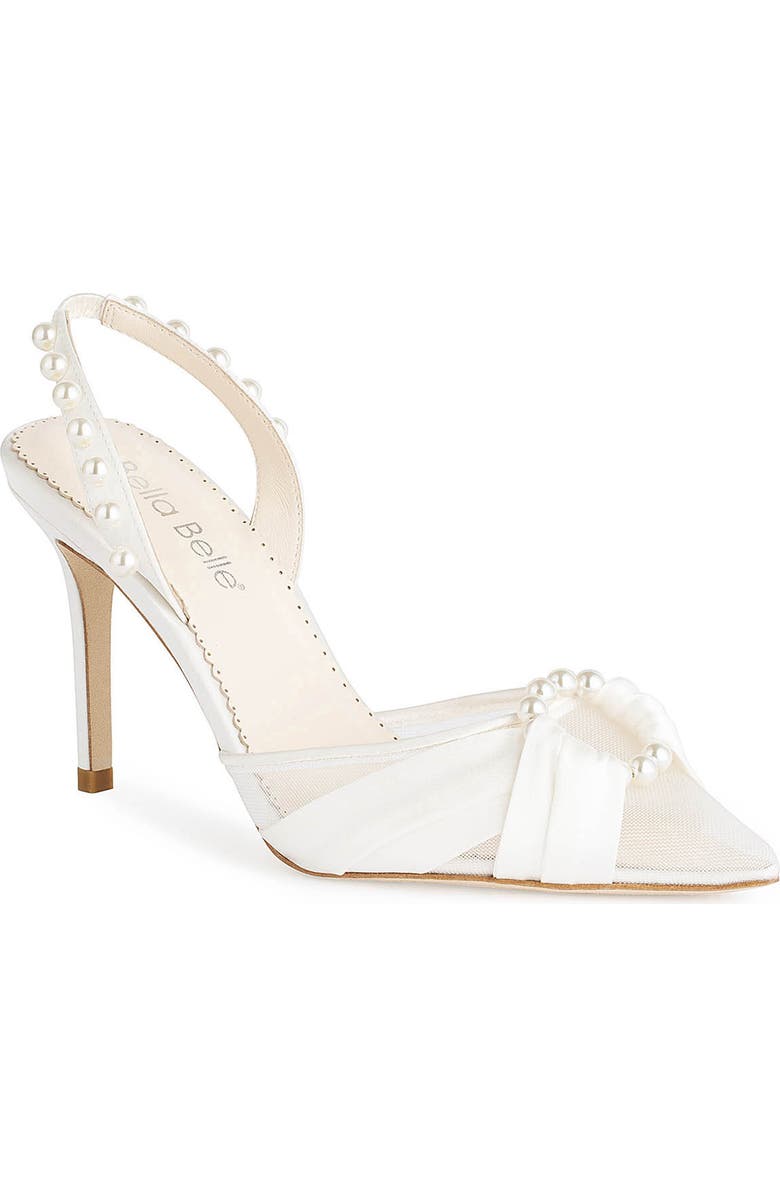 Bella Belle Faye Imitation Pearl Slingback Pointed Toe Pump, Main, color,