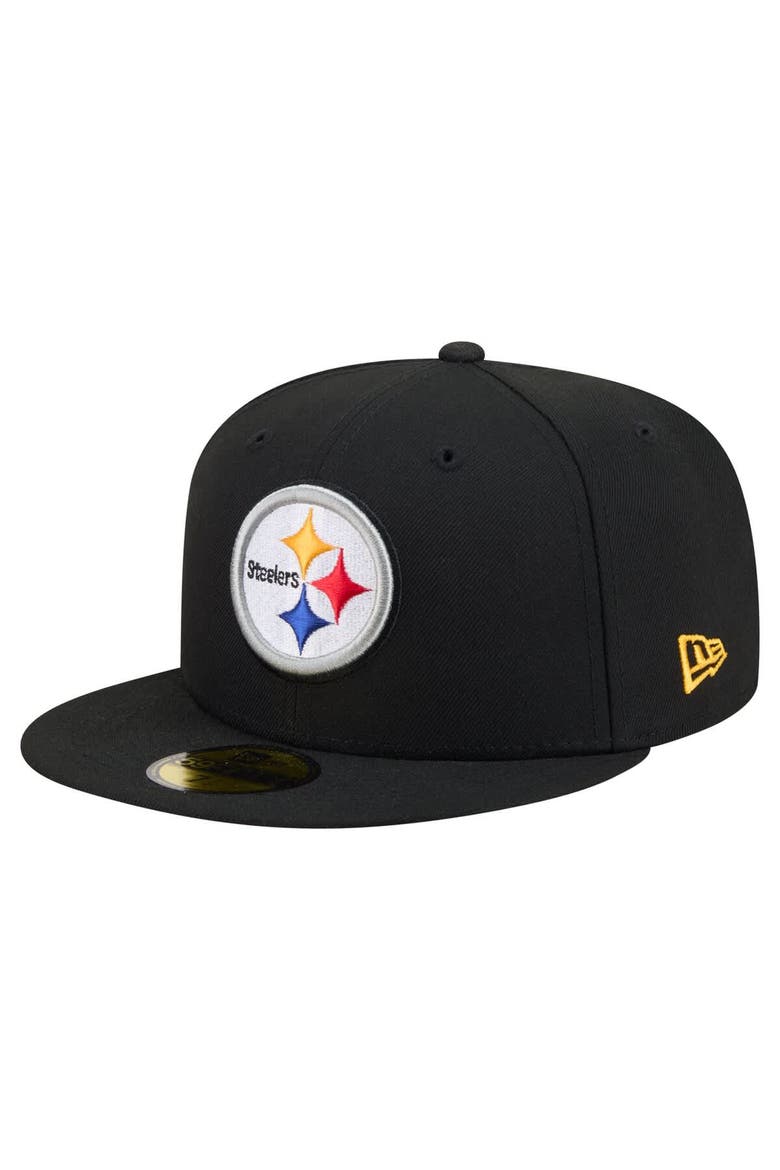 Men's New Era Black Pittsburgh Steelers 59FIFTY Fitted Hat, Main, color, Black