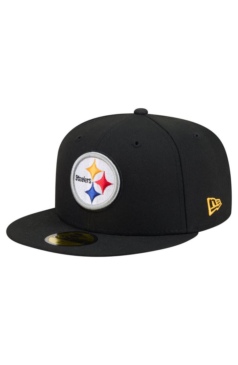 New Era Men's New Era Black Pittsburgh Steelers 59FIFTY Fitted Hat, Main, color, Black
