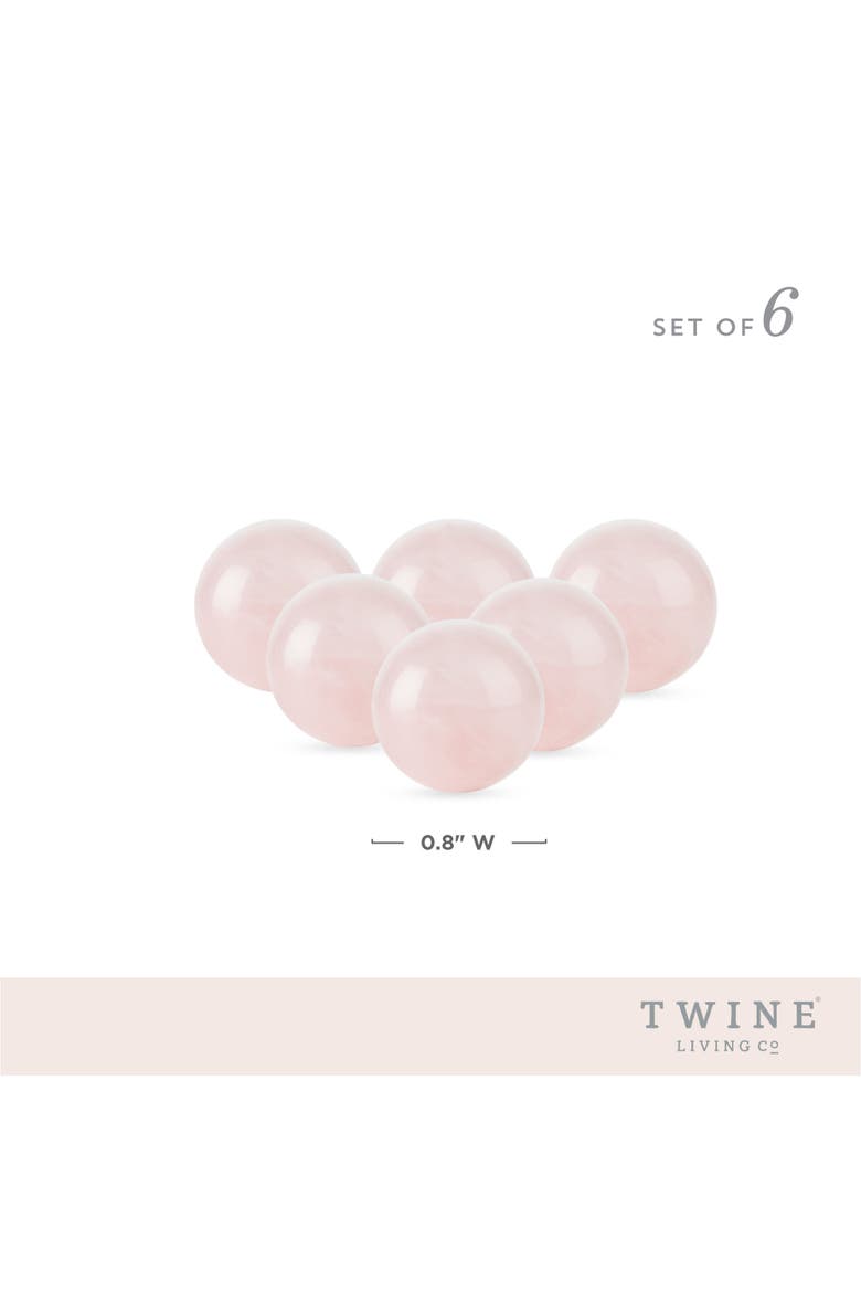 Rose Quartz Wine Gems Set of 6, Alternate, color, Pink