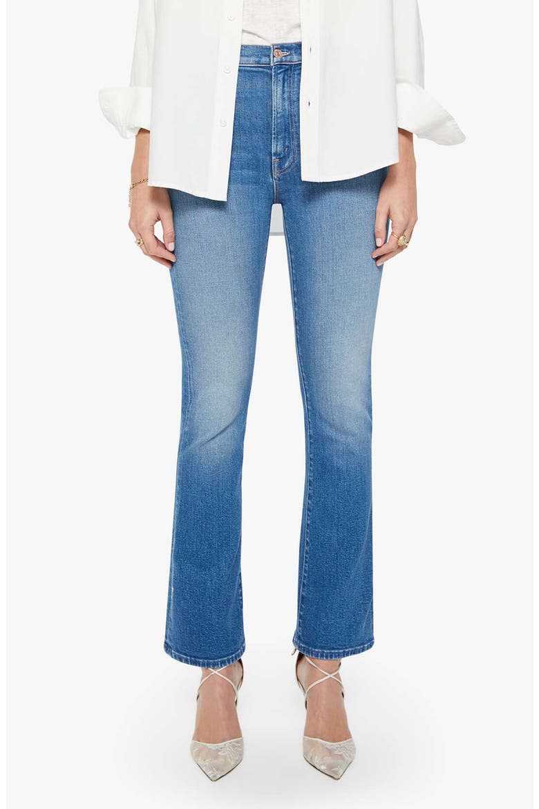 The Hustler Skimp High Waist Bootcut Jeans, Main, color, KISSING THE CADDY