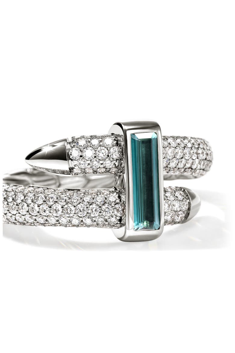 Artisan Series Spear Ring 18k White Gold Diamond & Tourmaline, Alternate, color, 18K WHITE GOLD