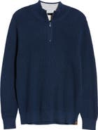 The Normal Brand Waffle Knit Quarter Zip Pullover