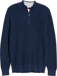 The Normal Brand Waffle Knit Quarter Zip Pullover