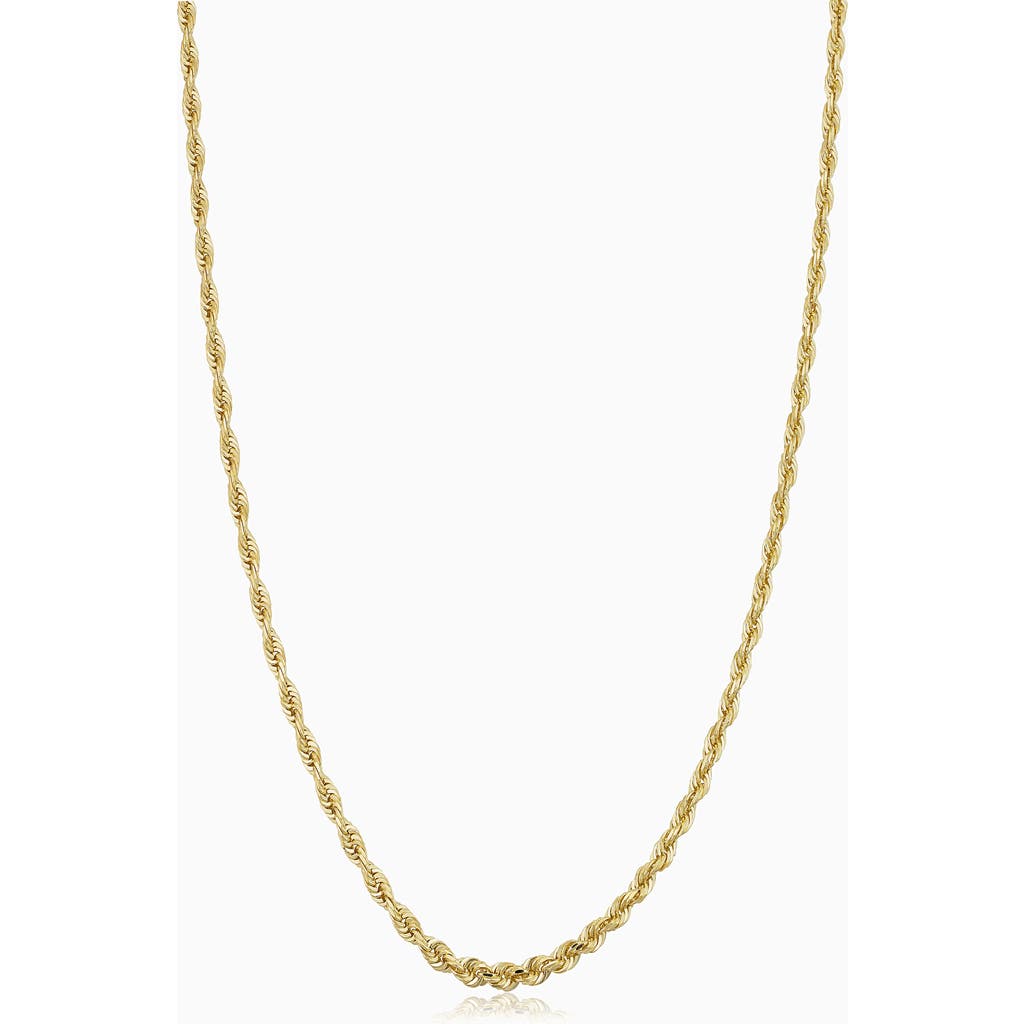 Oradina 14k Yellow Solid Gold Titan Rope Bold Chain In Yellow Gold