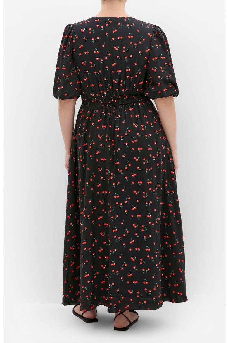 Aliya Cherry Print Maxi Dress, Alternate, color, BLACK CHERRY