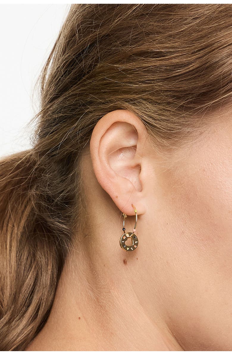 Bimba y Lola Multicolored Logo Hoop Earrings, Alternate, color, 