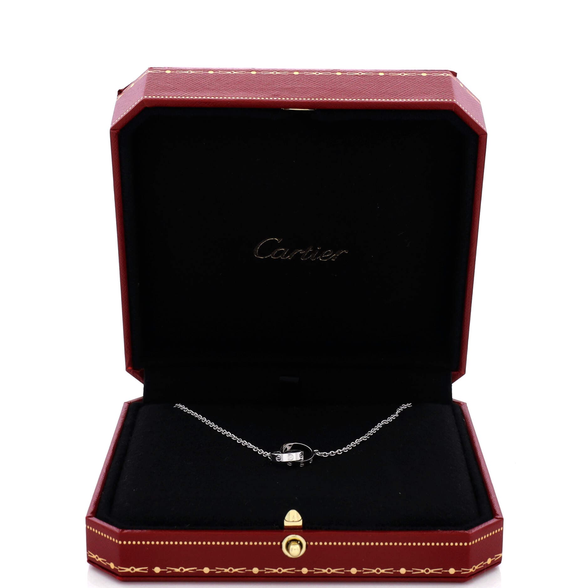 Love Interlocking Necklace 18K White Gold, Alternate, color, Metallic Gold