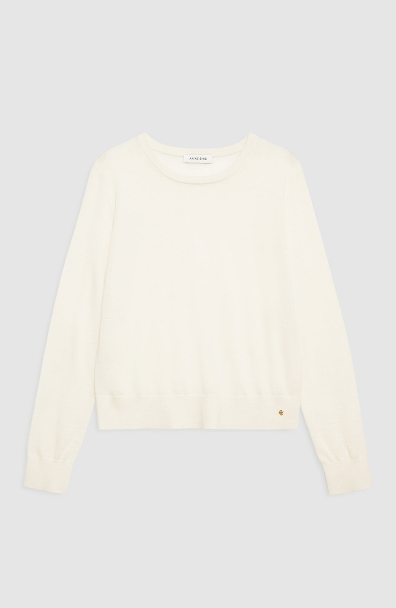 ANINE BING Moni Crop Sweater, Alternate, color, Ivory