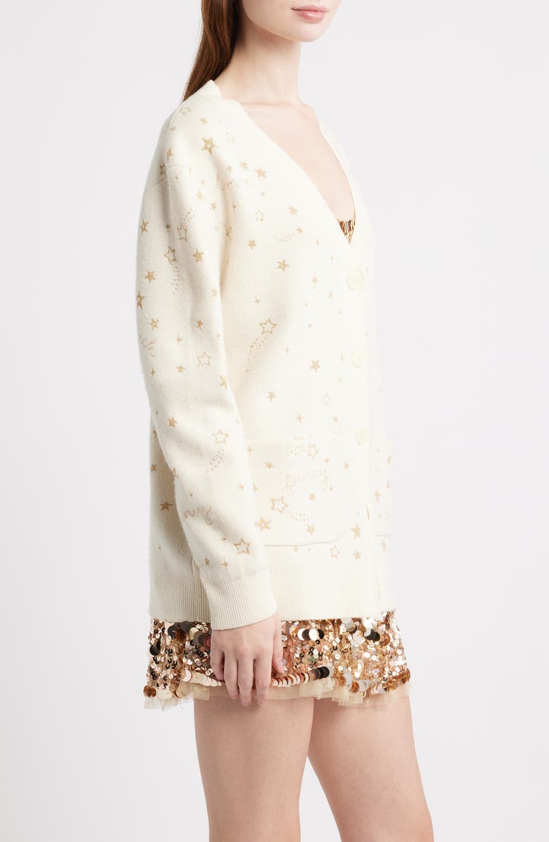 LoveShackFancy Mar Shimmer Cardigan, Alternate, color, Golden Star