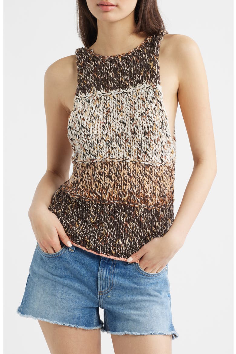 Flea Market Crop Marled Cotton Blend Sweater, Main, color, NEUTRAL COMBO