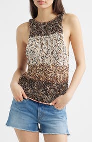 Free People Flea Market Crop Marled Cotton Blend Sweater