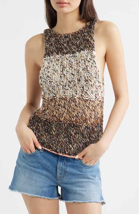 Flea Market Crop Marled Cotton Blend Sweater