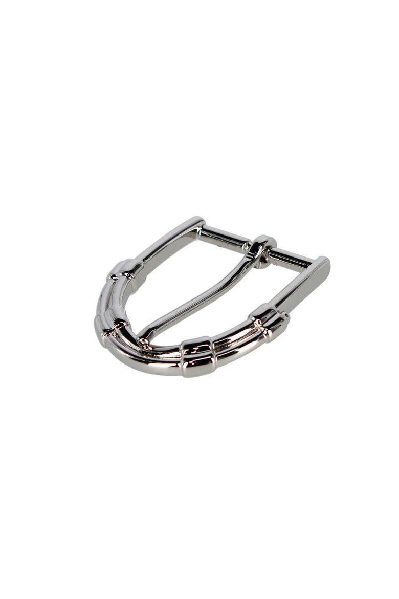 35mm Italian Solid Brass Mini-Horseshoe Harness Belt Buckle, Main, color, Shiny Nickel