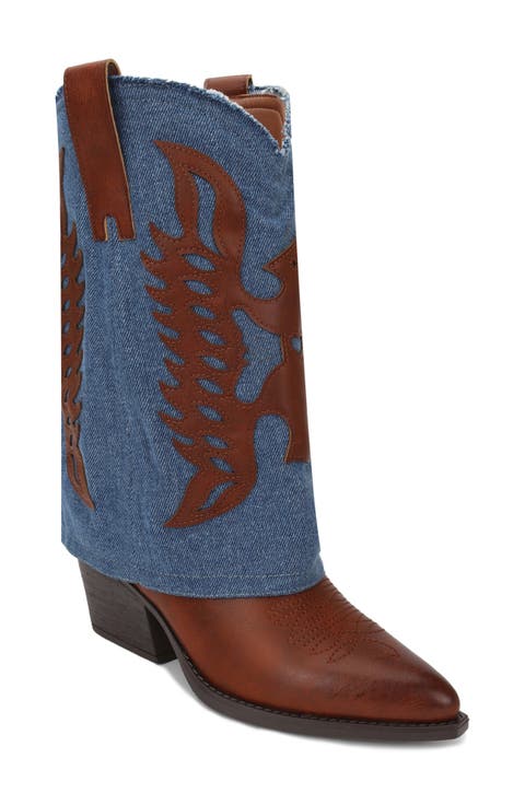 Frayed Foldover Western Boot (Women)