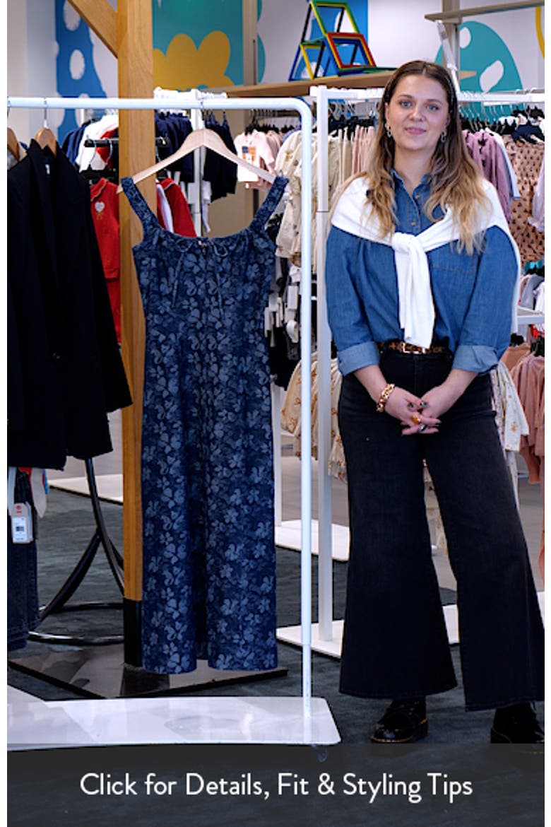 Floral Denim Midi Dress video