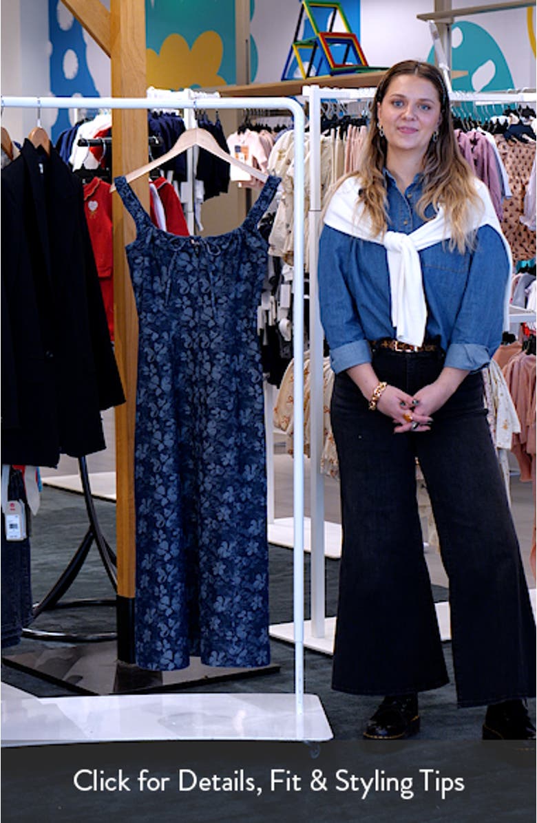 Floral Denim Midi Dress, sales video thumbnail