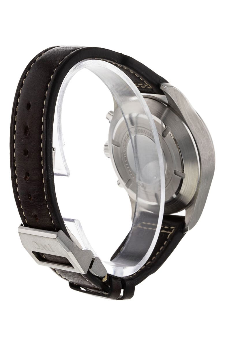 Watchfinder & Co. IWC Preowned 2015 Pilot's Chronograph IW387808 Automatic Leather Strap Watch, 43mm, Alternate, color, Black