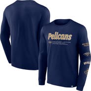 FANATICS Men's Fanatics Branded Navy New Orleans Pelicans Baseline Long Sleeve T-Shirt