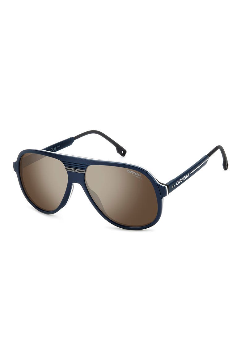 Sport 59mm Pilot Sunglasses, Alternate, color, BLUE/ SILVER SP