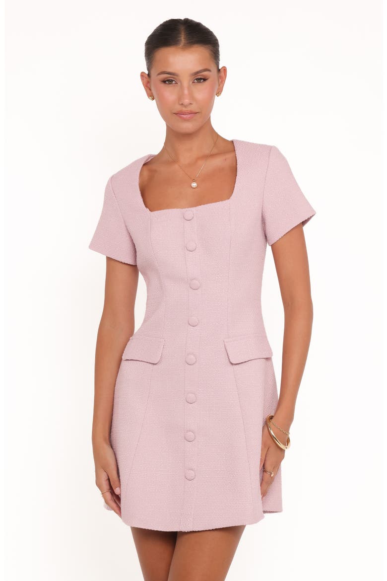 Sutton Tweed Minidress, Alternate, color, PINK