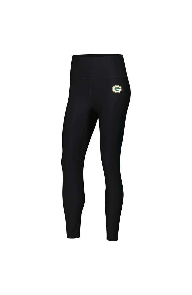 Kadi Brand Women's Black Green Bay Packers Leggings & Midi Bra Set, Alternate, color, 