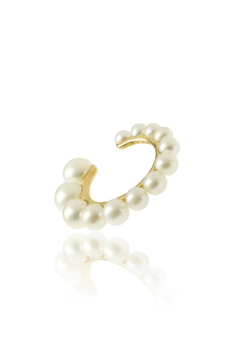 Freshwater Pearl Ear Cuff, Main, color, YELLOW GOLD