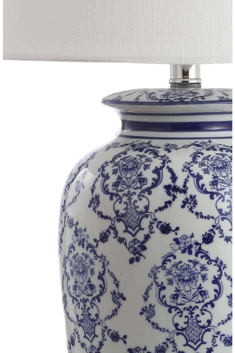 Juliana 26.25" Chinoiserie Ceramic LED Table Lamp, Blue/White, Alternate, color, Blue/White