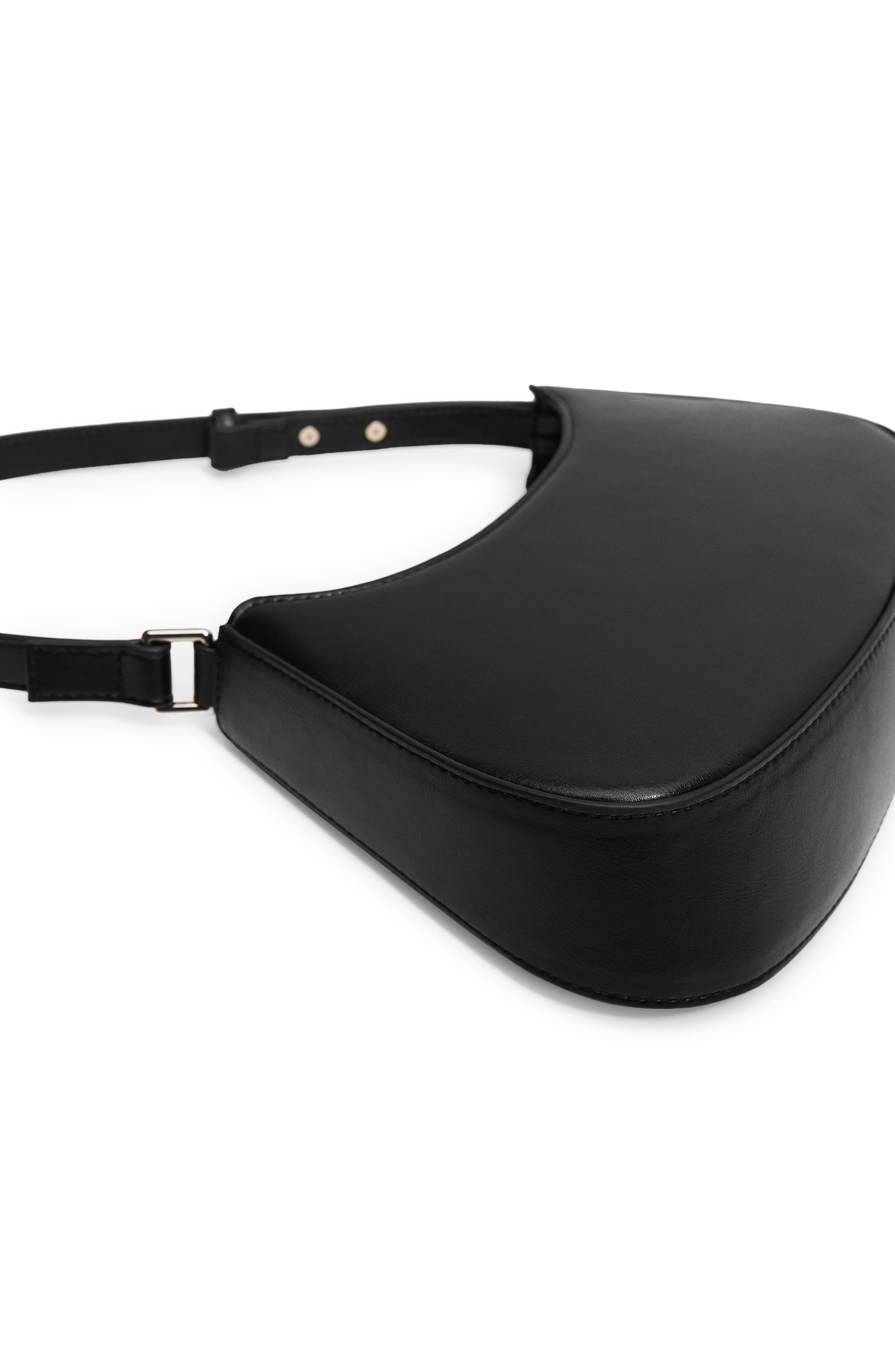 MANGO Baguette Faux Leather Bag, Alternate, color, 