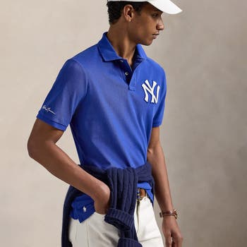 ★POLO RALPH LAUREN★ Polo Ralph Lauren Yankees Polo Shirt R Classic Fit New York Mesh Polo Shirt